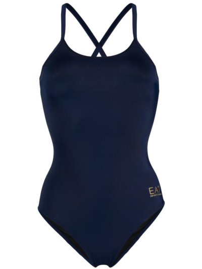 Μαγιό Ea7 Emporio Armani Metallic Logo One Piece γυναικεια μπλε | GR27186