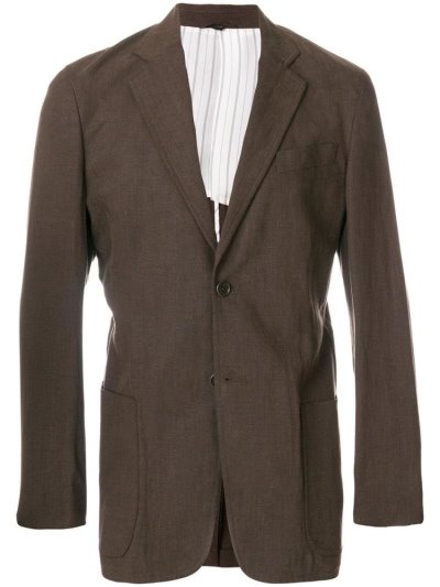 Μπλέιζερ Armani Collezioni Two Button ανδρικα καφε | GR55004