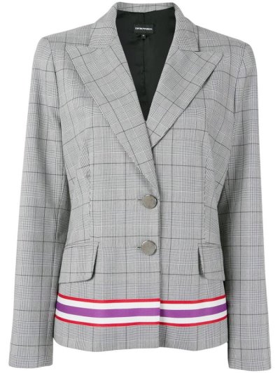 Μπλέιζερ Armani Emporio Checked Tailored γυναικεια γκρι | GR87474