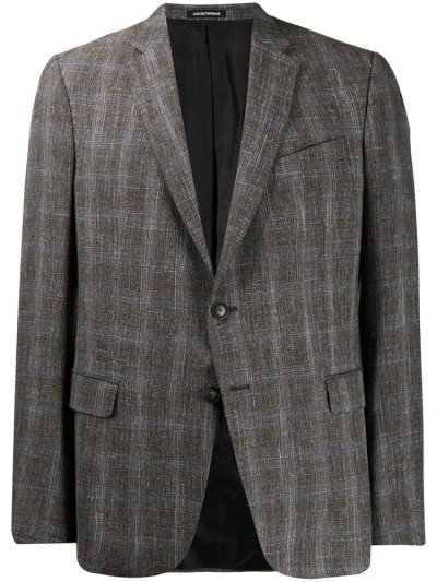 Μπλέιζερ Armani Emporio Checked ανδρικα καφε | GR94638