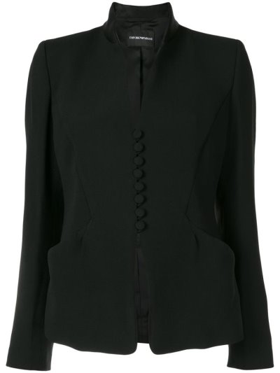 Μπλέιζερ Armani Emporio Collarless Buttoned γυναικεια μαυρα | GR48149