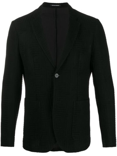 Μπλέιζερ Armani Emporio Geometric Knit ανδρικα μαυρα | GR26804