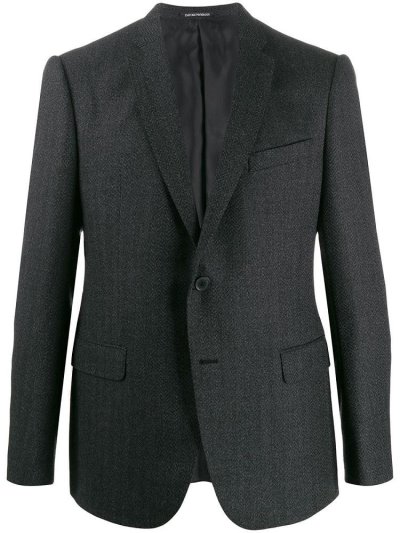 Μπλέιζερ Armani Emporio Herringbone Print ανδρικα γκρι | GR31413