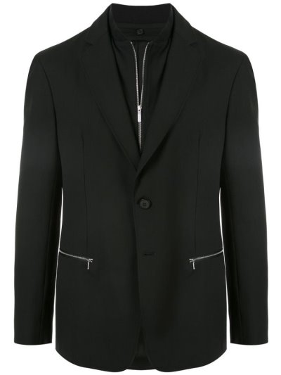Μπλέιζερ Armani Emporio Layered Zipped ανδρικα μαυρα | GR21621