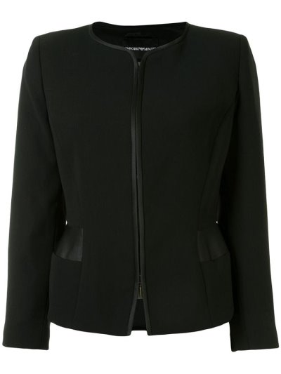 Μπλέιζερ Armani Emporio Satin Trimmed Fitted γυναικεια μαυρα | GR10151