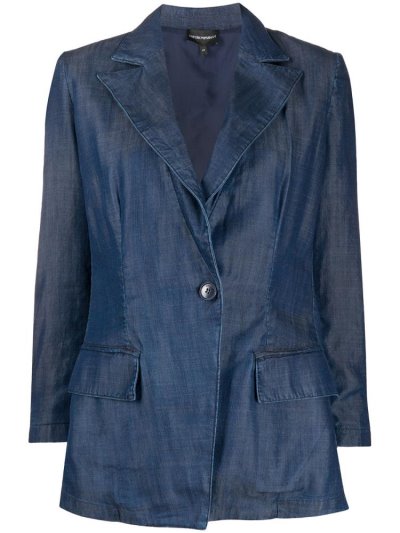 Μπλέιζερ Armani Emporio Single Breasted Denim γυναικεια μπλε | GR03726