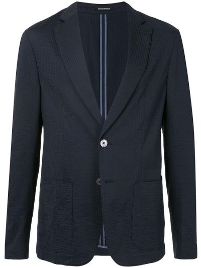 Μπλέιζερ Armani Emporio Textured Square Patterned ανδρικα μπλε | GR82135