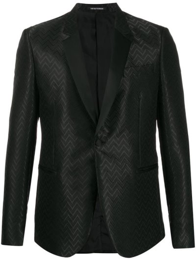 Μπλέιζερ Armani Emporio Zigzag Pattern ανδρικα μαυρα | GR83516