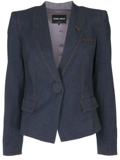 Μπλέιζερ Giorgio Armani Fitted Cropped γυναικεια μπλε | GR45120