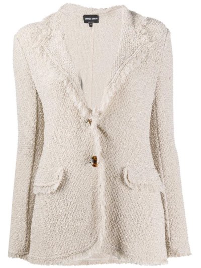 Μπλέιζερ Giorgio Armani Fringed Fitted γυναικεια Μπεζ | GR41773