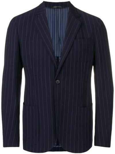 Μπλέιζερ Giorgio Armani Pinstripe ανδρικα μπλε | GR58509