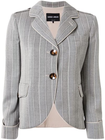 Μπλέιζερ Giorgio Armani Striped Single Breasted γυναικεια γκρι | GR15302