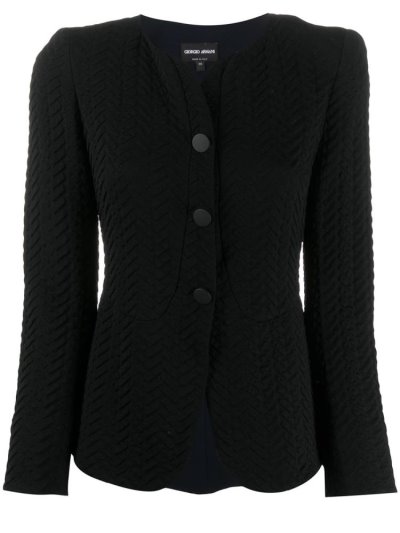 Μπλέιζερ Giorgio Armani Textured Effect Button Up γυναικεια μαυρα | GR30842