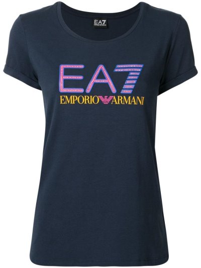Μπουφάν Bomber Ea7 Emporio Armani Train Studded Logo γυναικεια μπλε | GR00255