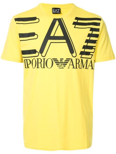 Μπουφάν Bomber Ea7 Emporio Armani Logo Print Crew Neck ανδρικα κίτρινα | GR02494