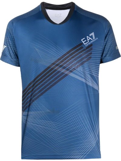 Μπουφάν Bomber Ea7 Emporio Armani Sports Printed ανδρικα μπλε | GR20731