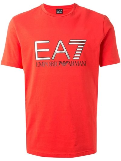 Μπουφάν Bomber Ea7 Emporio Armani Metallic Ea7 Logo Printed ανδρικα κοκκινα | GR23120