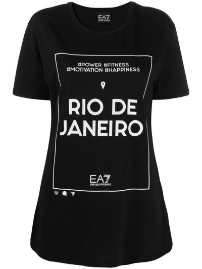 Μπουφάν Bomber Ea7 Emporio Armani κοντο Sleeve Printed Logo γυναικεια μαυρα | GR27787