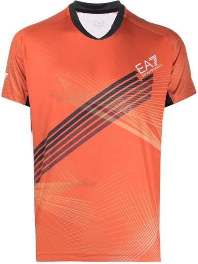 Μπουφάν Bomber Ea7 Emporio Armani Sports Printed ανδρικα κοκκινα | GR33452