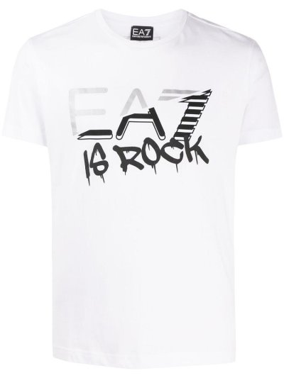 Μπουφάν Bomber Ea7 Emporio Armani Graphic Print βαμβακερα ανδρικα ασπρα | GR35055