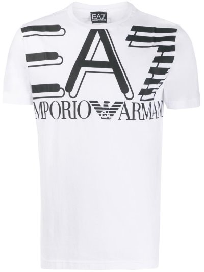 Μπουφάν Bomber Ea7 Emporio Armani Logo Print ανδρικα ασπρα | GR55308