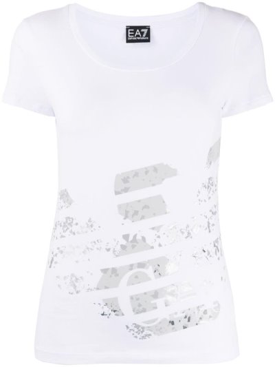 Μπουφάν Bomber Ea7 Emporio Armani Eagle Logo Print γυναικεια ασπρα | GR62767