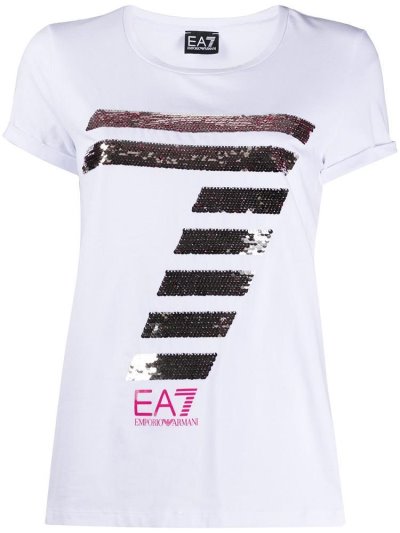 Μπουφάν Bomber Ea7 Emporio Armani Logo γυναικεια ασπρα | GR65886