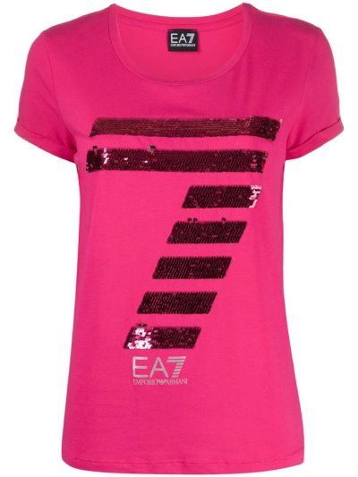 Μπουφάν Bomber Ea7 Emporio Armani Rhinestone Logo γυναικεια ροζ | GR78555