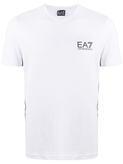 Μπουφάν Bomber Ea7 Emporio Armani Crew Neck Logo Tape ανδρικα ασπρα | GR81202