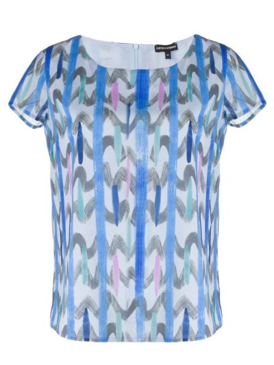 Μπουφάν Bomber Armani Emporio Abstract Patterned γυναικεια μπλε | GR79676