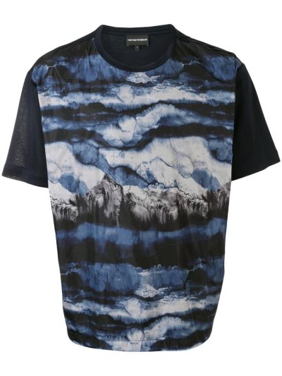 Μπουφάν Bomber Armani Emporio Abstract Print ανδρικα μπλε | GR94810