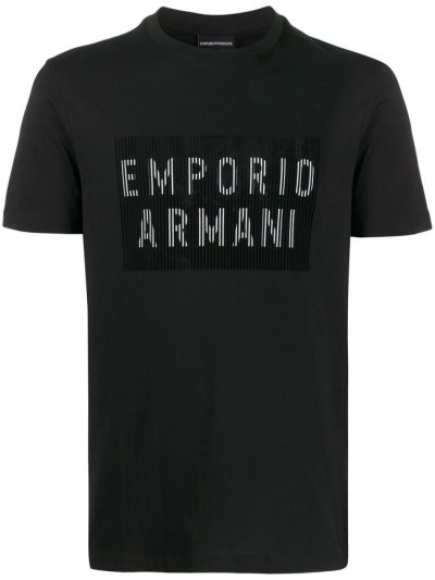 Μπουφάν Bomber Armani Emporio Barcode Logo Print ανδρικα μαυρα | GR75991