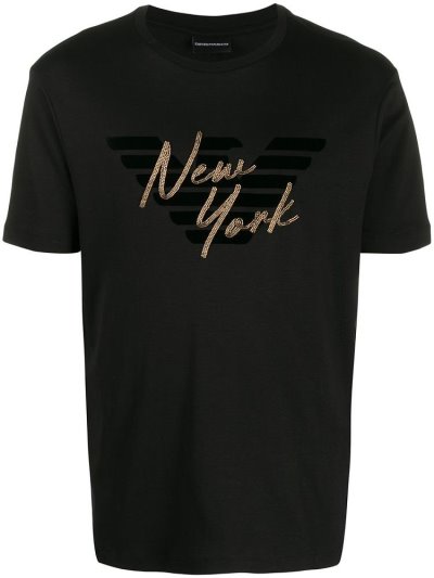 Μπουφάν Bomber Armani Emporio Bead Embellished Logo ανδρικα μαυρα | GR68193