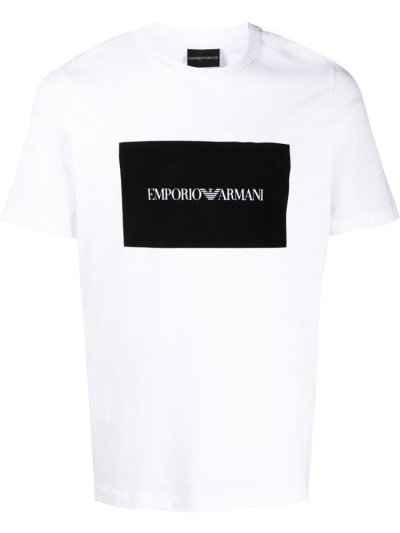 Μπουφάν Bomber Armani Emporio Boxed Logo Print ανδρικα ασπρα | GR74408