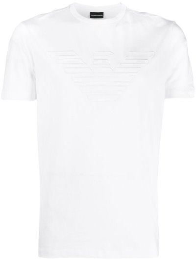 Μπουφάν Bomber Armani Emporio Brand Eagle Printed ανδρικα ασπρα | GR94585