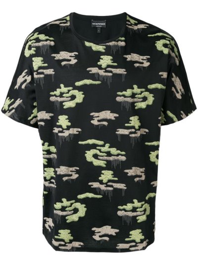 Μπουφάν Bomber Armani Emporio Camouflage Print ανδρικα μαυρα | GR73381