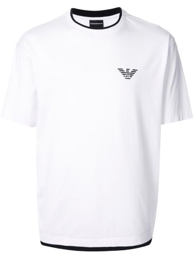 Μπουφάν Bomber Armani Emporio Chest Logo ανδρικα ασπρα | GR02215