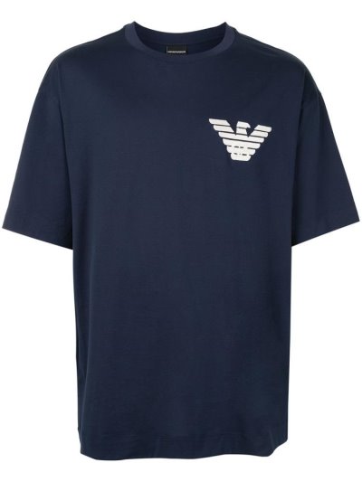 Μπουφάν Bomber Armani Emporio Chest Logo ανδρικα μπλε | GR16862