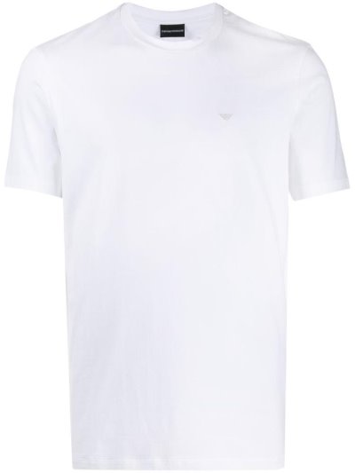 Μπουφάν Bomber Armani Emporio Chest Logo ανδρικα ασπρα | GR75493