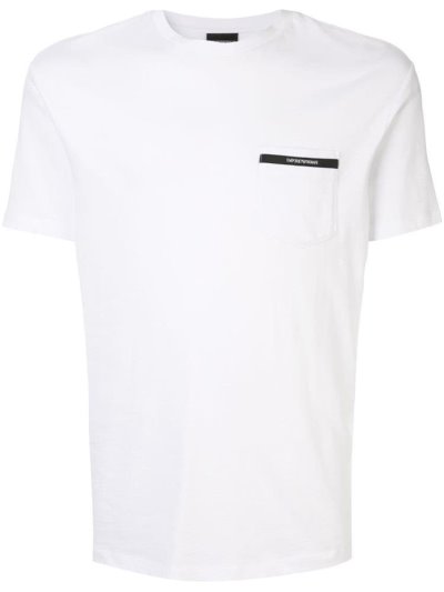 Μπουφάν Bomber Armani Emporio Chest Pocket ανδρικα ασπρα | GR77494