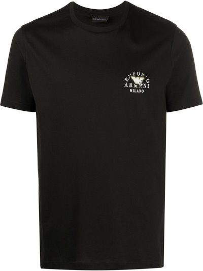 Μπουφάν Bomber Armani Emporio Chest Logo ανδρικα μαυρα | GR89558
