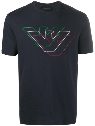 Μπουφάν Bomber Armani Emporio Crew Neck Logo Printed ανδρικα μπλε | GR19252