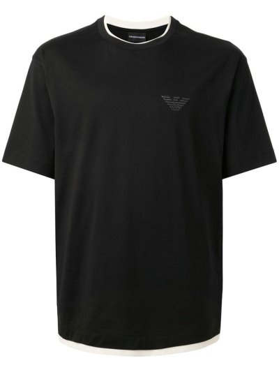 Μπουφάν Bomber Armani Emporio Crew Neck Contrast Hem ανδρικα μαυρα | GR47316