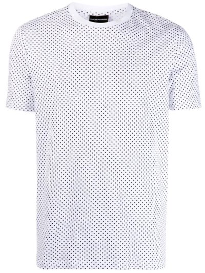 Μπουφάν Bomber Armani Emporio Dotted Crew Neck ανδρικα ασπρα μαυρα | GR89255