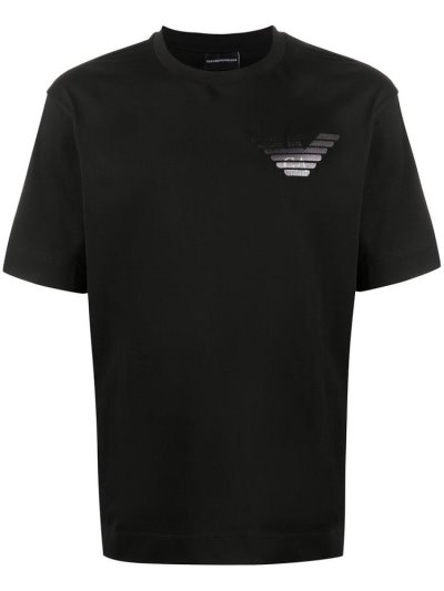 Μπουφάν Bomber Armani Emporio Embroidered Logo ανδρικα μαυρα | GR27896