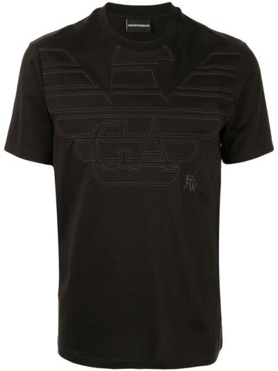 Μπουφάν Bomber Armani Emporio Embroidered Eagle Logo ανδρικα μαυρα | GR84655