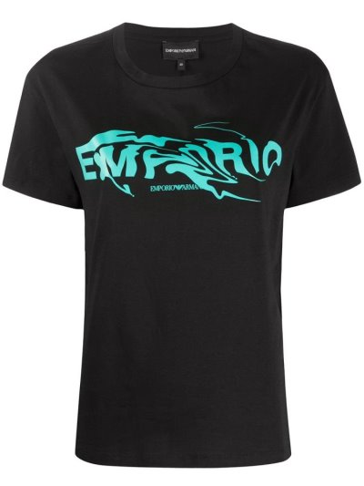 Μπουφάν Bomber Armani Emporio Fluid Logo Print γυναικεια μαυρα | GR22044