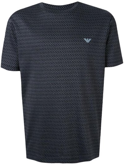 Μπουφάν Bomber Armani Emporio Geometric Print ανδρικα μπλε | GR55347