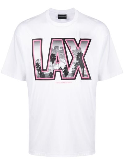 Μπουφάν Bomber Armani Emporio Lax Print ανδρικα ασπρα | GR00635