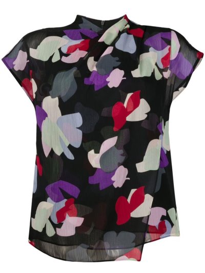 Μπουφάν Bomber Armani Emporio Layered Floral Print γυναικεια μαυρα | GR75497